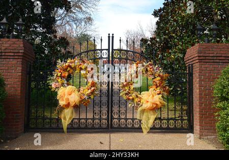 Vista dall'alto della casa di Nashville di Dolly Parton in Tennessee. Foto Stock