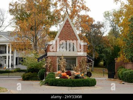 Vista dall'alto di Keith Urban e Nashville Home Guard Gate di Nicole Kidman in Tennessee. Foto Stock