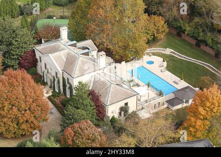 Vista dall'alto di Keith Urban e Nicole Kidman's Nashville Home in Tennessee. Foto Stock