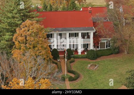 Vista dall'alto della casa di Nashville di Dolly Parton in Tennessee. Foto Stock