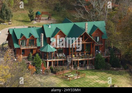 Una vista dall'alto di Brad Paisley e della casa Nashville di Kimberly William Paisley in Tennessee. Foto Stock