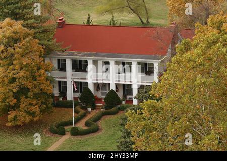 Vista dall'alto della casa di Nashville di Dolly Parton in Tennessee. Foto Stock