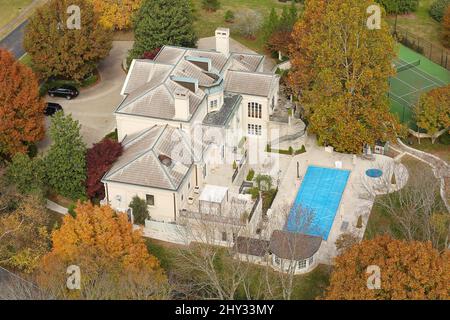 Vista dall'alto di Keith Urban e Nicole Kidman's Nashville Home in Tennessee. Foto Stock