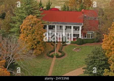 Vista dall'alto della casa di Nashville di Dolly Parton in Tennessee. Foto Stock