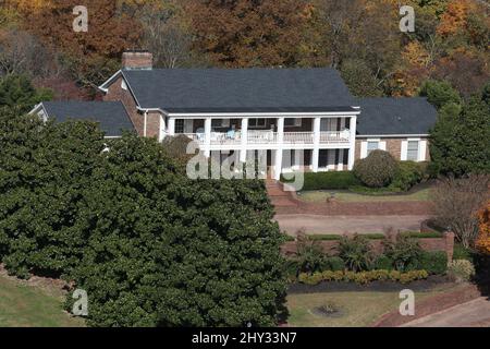 Vista dall'alto della casa Nashville di Garth Brook in Tennessee. Foto Stock