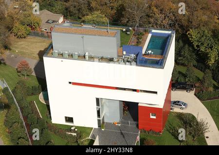 Vista dall'alto della casa di Nashville di John Rich in Tennessee. Foto Stock