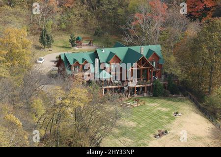 Una vista dall'alto di Brad Paisley e della casa Nashville di Kimberly William Paisley in Tennessee. Foto Stock