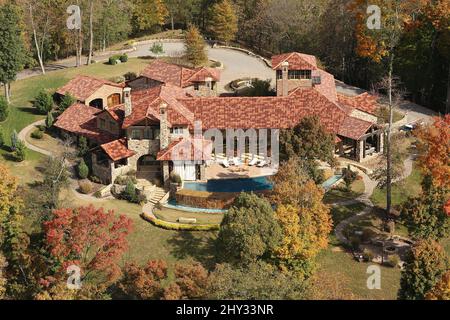 Vista dall'alto della casa di Nashville di Kenny Chesney in Tennessee. Foto Stock