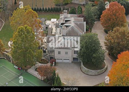 Vista dall'alto di Keith Urban e Nicole Kidman's Nashville Home in Tennessee. Foto Stock