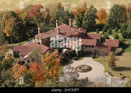 Vista dall'alto della casa di Nashville di Kenny Chesney in Tennessee. Foto Stock