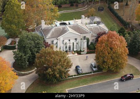 Vista dall'alto di Keith Urban e Nicole Kidman's Nashville Home in Tennessee. Foto Stock