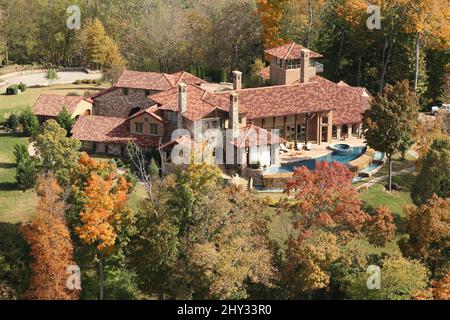 Vista dall'alto della casa di Nashville di Kenny Chesney in Tennessee. Foto Stock