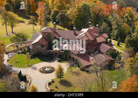 Vista dall'alto della casa di Nashville di Kenny Chesney in Tennessee. Foto Stock