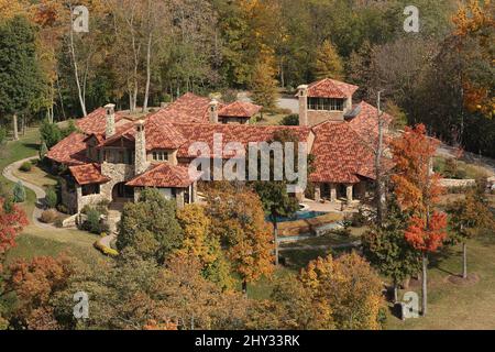 Vista dall'alto della casa di Nashville di Kenny Chesney in Tennessee. Foto Stock