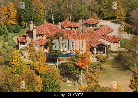 Vista dall'alto della casa di Nashville di Kenny Chesney in Tennessee. Foto Stock