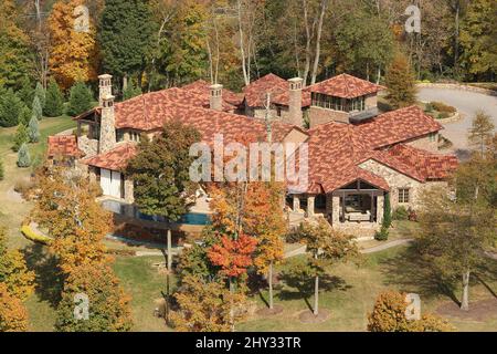 Vista dall'alto della casa di Nashville di Kenny Chesney in Tennessee. Foto Stock