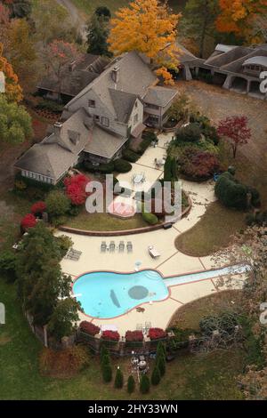 Una vista dall'alto della casa Nashville di Webb Pierce in Tennessee. Foto Stock