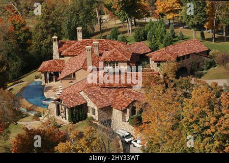 Vista dall'alto della casa di Nashville di Kenny Chesney in Tennessee. Foto Stock