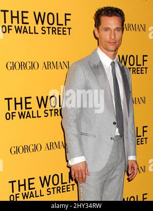 Matthew McConaughey ha partecipato alla prima di 'The Wolf of Wall Street' a New York. Foto Stock