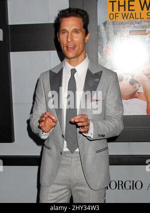 Matthew McConaughey ha partecipato alla prima di 'The Wolf of Wall Street' a New York. Foto Stock