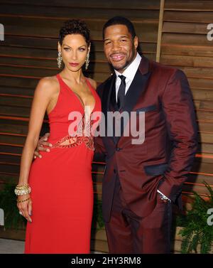 Michael Strahan e Nicole Murphy partecipano al Vanity Fair Oscar Party ospitato dal redattore Graydon carter al parcheggio Sunset Plaza Foto Stock