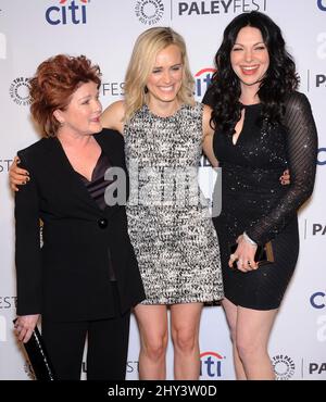 Kate Mulcrew, Taylor Schilling & Laura Prepon partecipa all'Orange è il nuovo schermo nero al PaleyFest annuale 31st: Il festival televisivo William S. Paley, tenuto al Dolby Theatre di Los Angeles, USA. Foto Stock