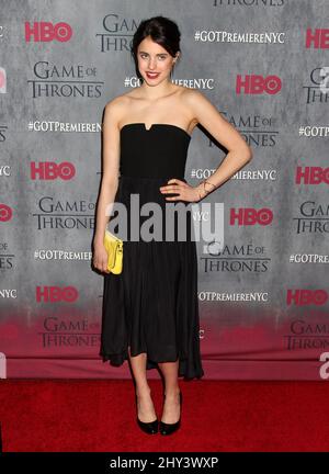 Margaret Qualley partecipa alla stagione quattro prima di Game of Thrones a New York. Foto Stock