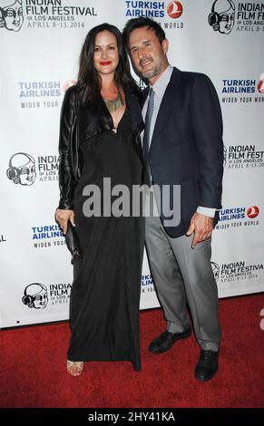 David Arquette e Christina McLarty durante l'Indian Film Festival di Los Angeles notte di apertura Red carpet premiere di 'OLD' tenuto presso l'ARCLIGHT Cinemas Hollywood. Foto Stock