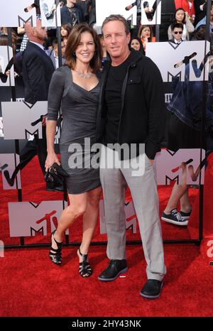 Linden Ashby e Susan Walters che hanno partecipato ai MTV Movie Awards 2014 a Los Angeles, California. Foto Stock