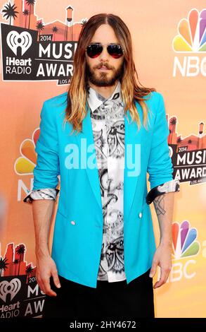 Jared Leto, di 30 secondi per Marte che arriva alla radio Musica iHeart 2014 al Shrine Auditorium, Los Angeles, CA. Foto Stock