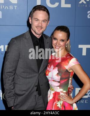 Shawn Ashmore e Dana Renee Wasdin hanno partecipato alla prima mondiale "X-Men: Days of Future Past" al Jacob Javits Center il 10 maggio 2014. Foto Stock