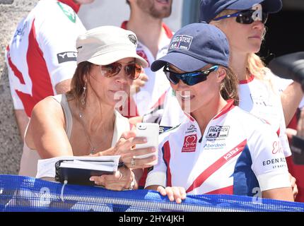 Pippa Middleton inizia il ciclo di 3.000 miglia attraverso gli Stati Uniti come parte della sfida Race Across America per la Michael Matthews Foundation Foto Stock