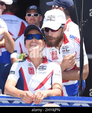 Pippa Middleton inizia il ciclo di 3.000 miglia attraverso gli Stati Uniti come parte della sfida Race Across America per la Michael Matthews Foundation Foto Stock