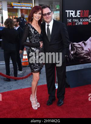 Carrie Preston e Michael Emerson hanno partecipato alla prima per la settima e ultima stagione della HBO 'True Blood' tenuta al TLC Chinese Theatre di Los Angeles, USA Foto Stock