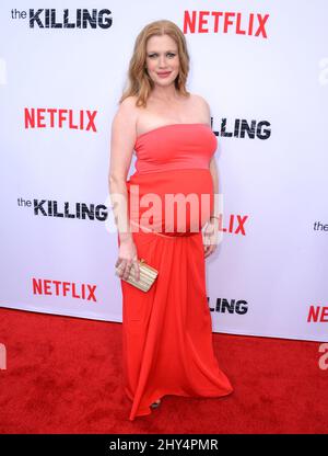 Mireille Enos partecipa alla prima stagione 'l'uccisione' 4 tenuta all'Arclight Hollywood a Los Angeles, USA. Foto Stock