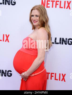 Mireille Enos partecipa alla prima stagione 'l'uccisione' 4 tenuta all'Arclight Hollywood a Los Angeles, USA. Foto Stock