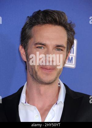 James D'Arcy partecipa alla prima "Let's Be Cops" tenutasi al Cinerama Dome di Los Angeles, USA. Foto Stock