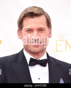 Nikolaj Coster-Waldau in arrivo agli EMMY Awards 2014, Nokia Live, Los Angeles. Foto Stock