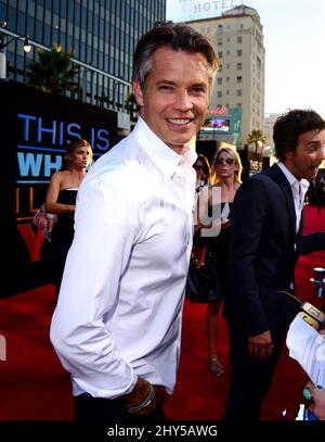 Timothy Olyphant che partecipa alla prima di 'questo è dove ti lascio' a Los Angeles Foto Stock