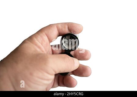 Giornata mondiale del diabete, monitor gratuiti del glucosio su sfondo nero nella vista dall'alto. Foto Stock