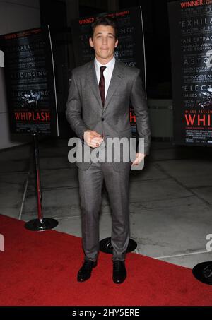 Miles Teller è presente al Whiplash Premiere di Los Angeles Foto Stock