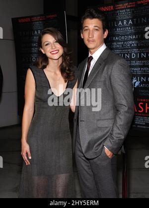 Melissa Benoist & Miles Teller partecipa al Whiplash Premiere di Los Angeles Foto Stock