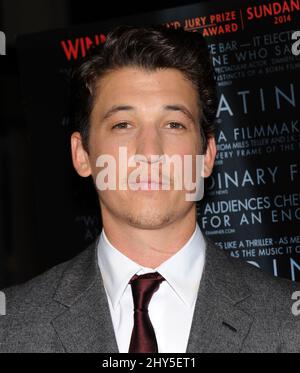 Miles Teller è presente al Whiplash Premiere di Los Angeles Foto Stock