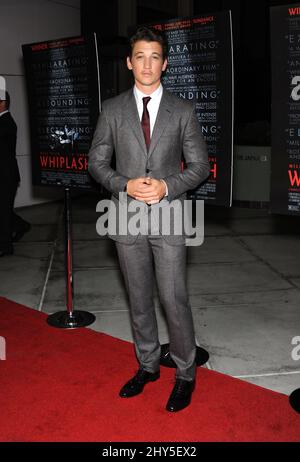 Miles Teller è presente al Whiplash Premiere di Los Angeles Foto Stock