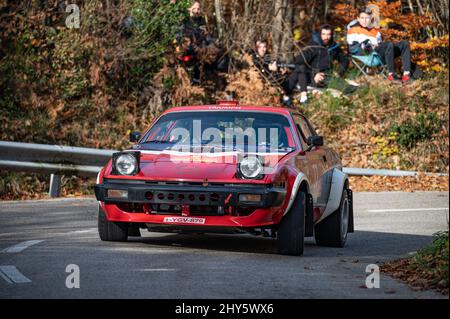 Trionfo TR7 V8 all'edizione 69th del raduno della Costa Brava a San Hilario Sacalm, Catalogna, Spagna Foto Stock