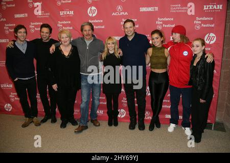 Thomas Middleditch, Sebastian Stan, Dale Raoul, Gary Cole, Melissa Rauch, Winston Rauch, Haley Lu Richardson, Bryan Buckley, Ellery Sprayberry partecipano alla prima "The Bronze" al Sundance Film Festival 2015 di Park City, Utah Foto Stock