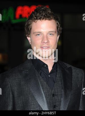 Jonny Weston partecipa al 'Project Almanaca' Los Angeles Premiere tenuto al TCL Chinese Theatre Foto Stock