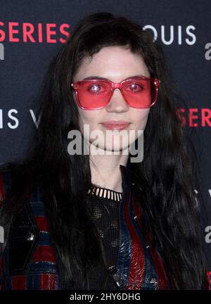 Grimes partecipa ad un evento chiamato, Louis Vuitton svela una mostra non convenzionale, '2 ??? Passato, presente e futuro". Questa mostra è un'interpretazione moderna e inaspettata di una sfilata di moda. 5 febbraio 2015 Los Angeles, CA. Foto Stock