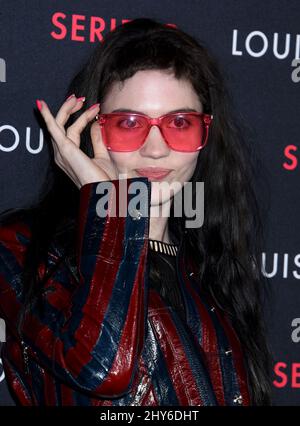 Grimes partecipa ad un evento chiamato, Louis Vuitton svela una mostra non convenzionale, '2 ??? Passato, presente e futuro". Questa mostra è un'interpretazione moderna e inaspettata di una sfilata di moda. 5 febbraio 2015 Los Angeles, CA. Foto Stock