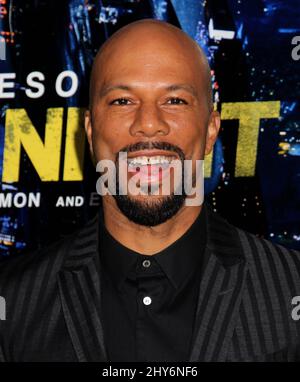 Comune frequentando la prima di 'Run All Night' a New York. Foto Stock